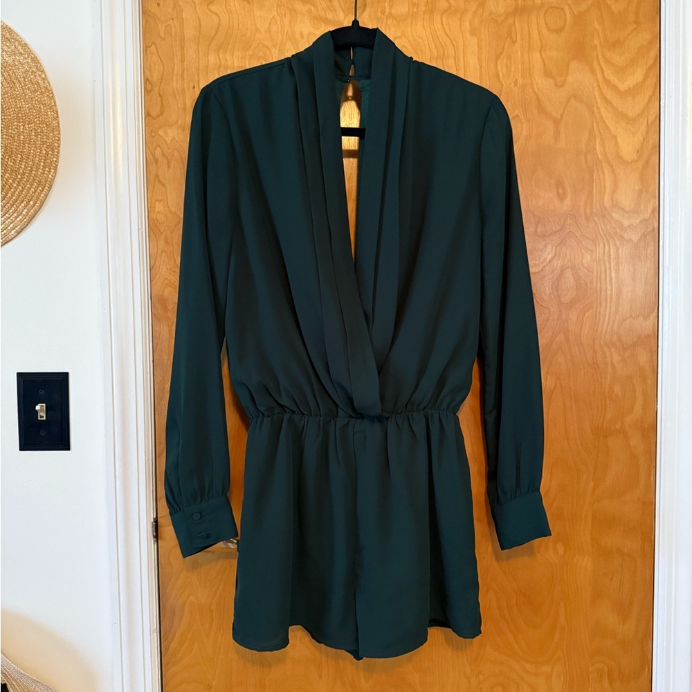 superdown Deep Green Long Sleeve Romper